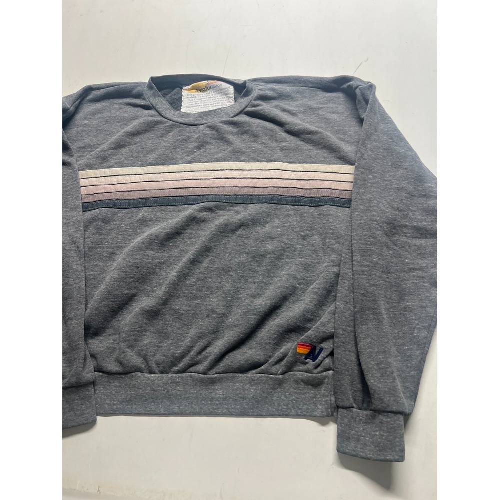Aviator Nation Oversized Sweatshirt Gray Boxy Fit Gym Running Women Sz Small USA - Picture 3 of 9